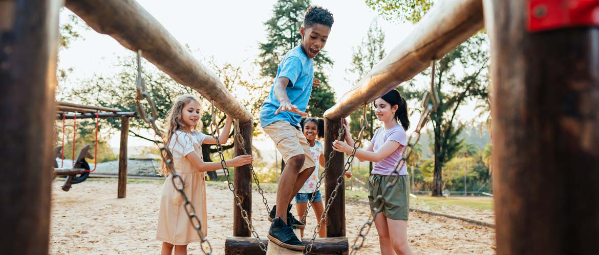 kids playing on playground