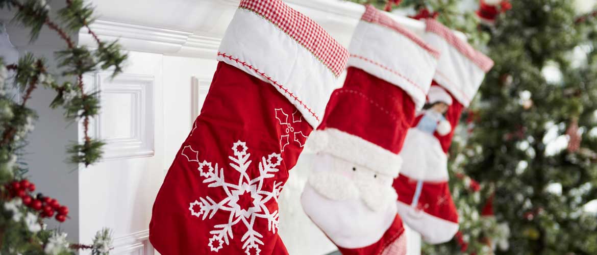 stockings hanging over fireplace
