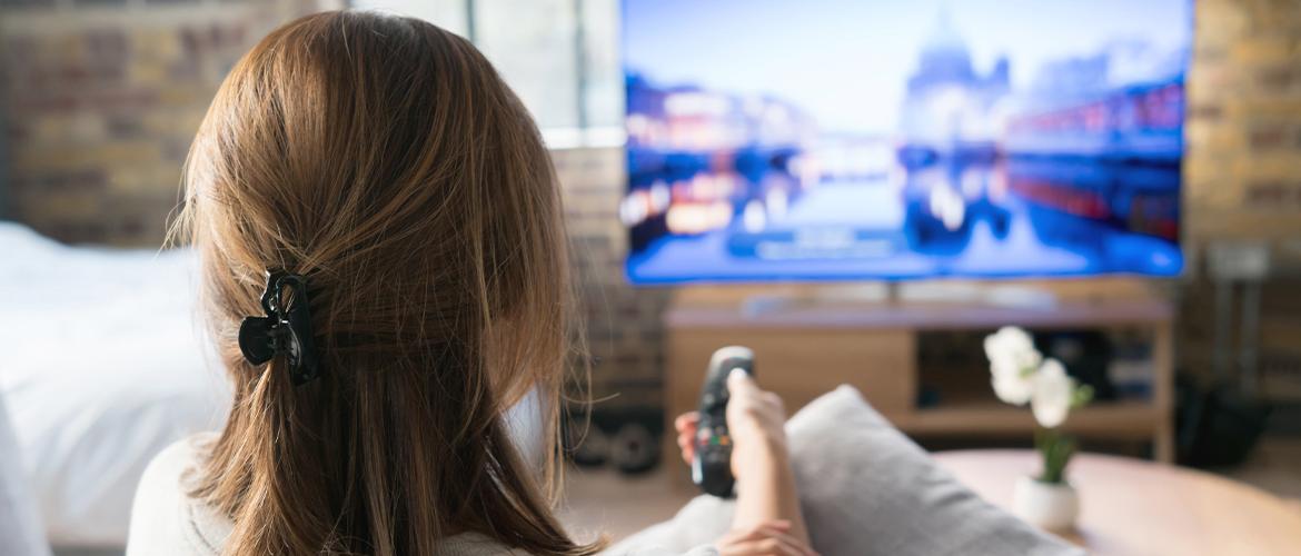 woman watching tv