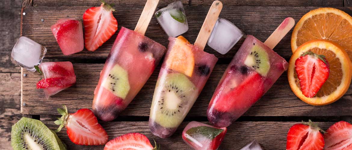 popsicles à base de fruits frais