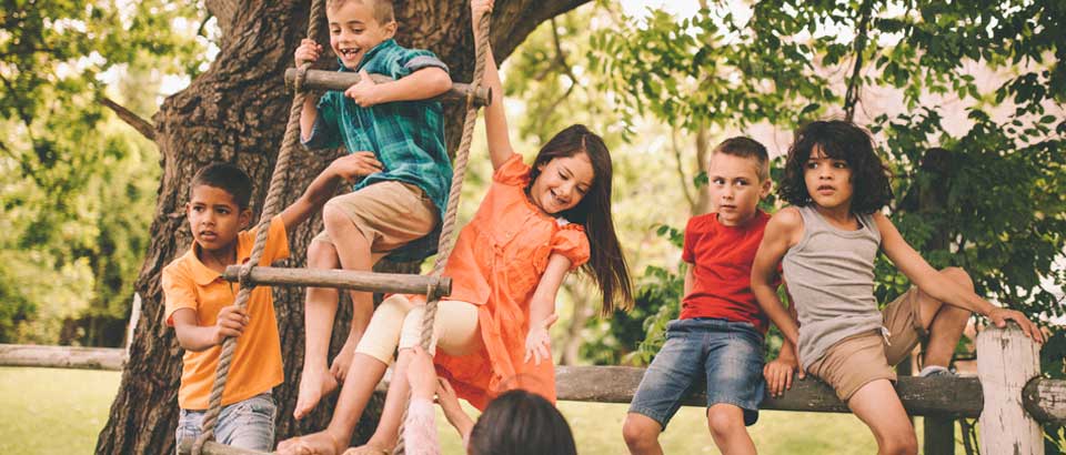 children playing on playground